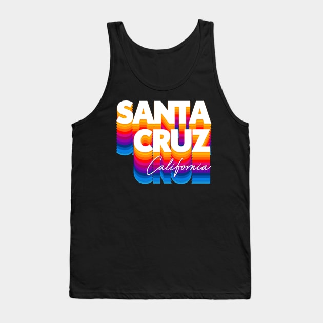 Santa Cruz, CA \/\/\ Retro Typography Design Tank Top by DankFutura